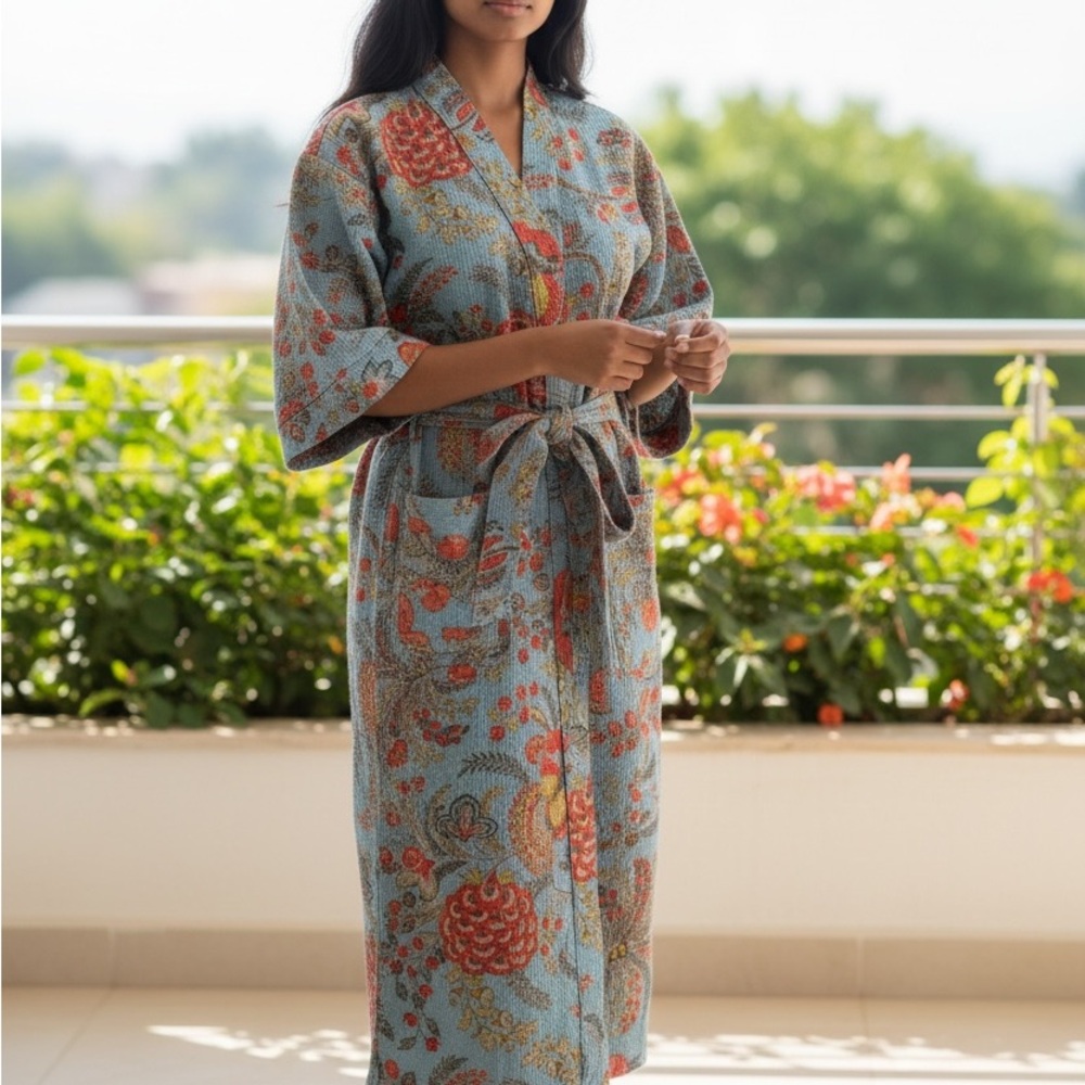 NWT Floral Waffle Weave Kimono